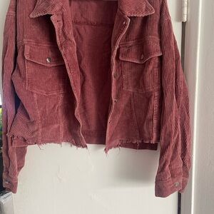 Pink Lily Red Jean Jacket Classic Design